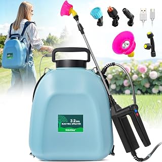 SideKing 3.2 Gallon Battery Powered Backpack Sprayer - Electric Weed Killer with 3 Speeds, 41" Telescopic Wand, 5 Nozzles for Lawn & Garden