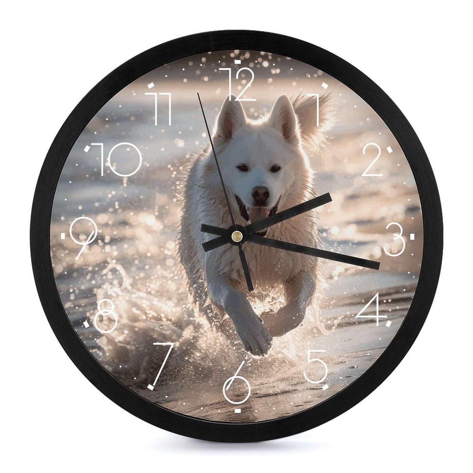 Horloge murale à piles silencieuse sans tic-tac grand format pour salon style plage