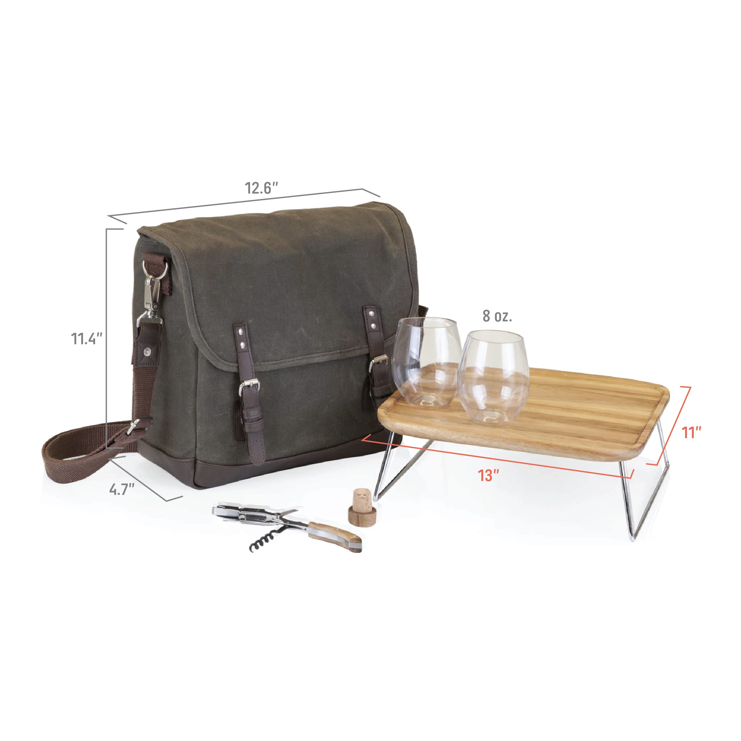 Vintage Legacy by Picnic Time Faux Leather Wine & Cheese Picnic Backpack - Brown 2 Bottle Insulated Wine & Cheese Cooler Tote – PICNIC TIME  main image 3