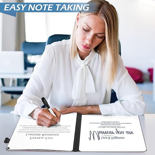 Miniatura 5 de Mini pizarra blanca de 12 x 9 pulgadas, pequeña pizarra blanca de borrado en seco, cuaderno borrable plegable, soporte para pizarra blanca, pizarra