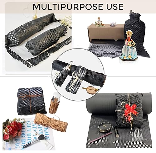 Miniatura 3 de Eco Primal Papel de embalaje de panal de abeja, hojas de papel de embalaje de papel de panal, rollo de papel de panal, (15 x 168 pies, negro)