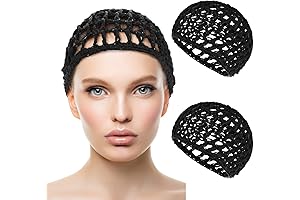 2 PCS Hair Nets Cap Sleeping Hairnet Snoods Wrap Bonnets Black Mesh Head Protector