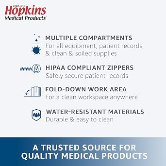 Hopkins Medical Products EZ View Medical Bag, Lightweight and Durable, Ample Storage, Sturdy Construction, Easy Access Compartments, Ultimate Organization, Comfortable Carry
