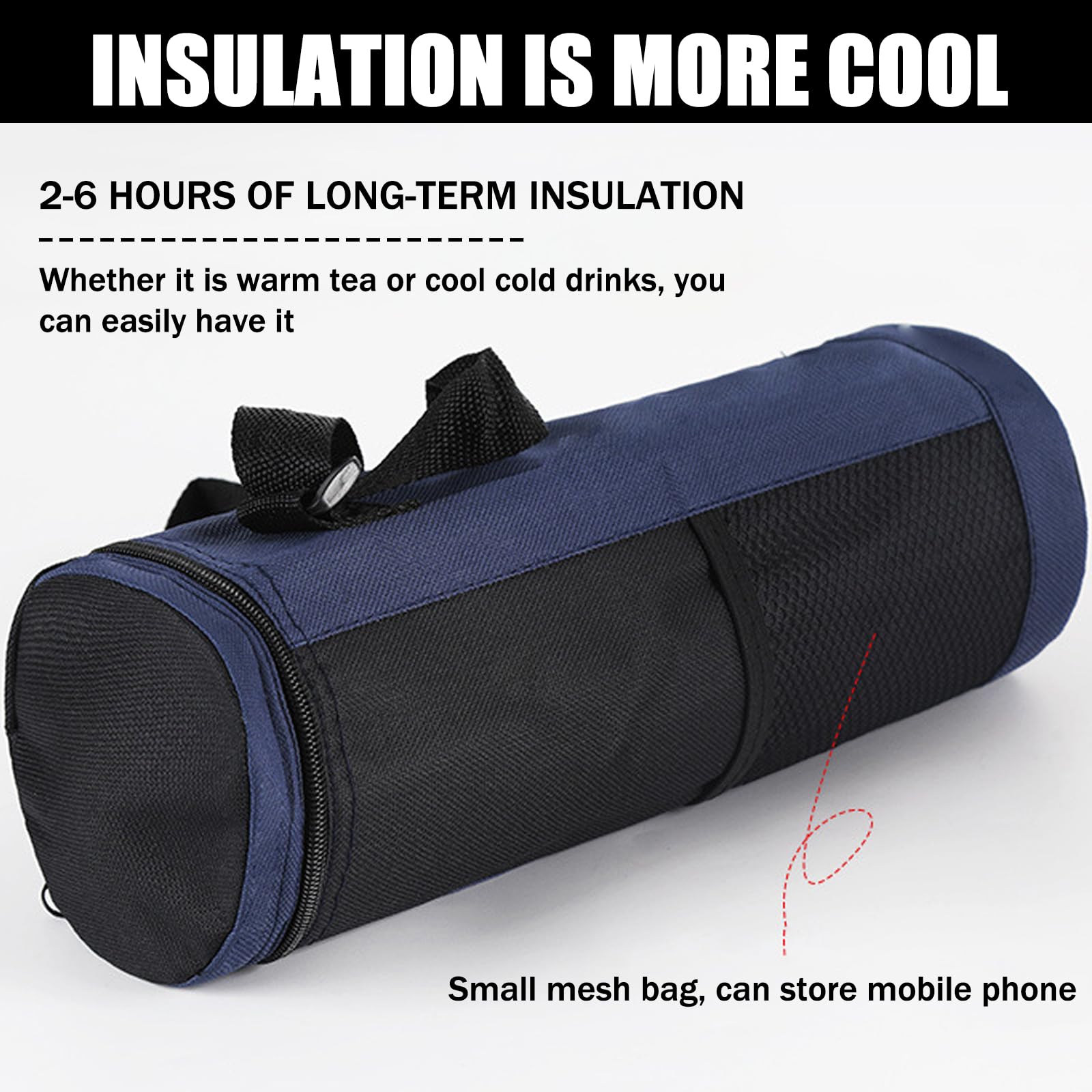 2PCS Borsa per Bottiglia Termica, Borsa Portatile per Bottiglia D'acqua Piccola Borsa Termica per Bevande con Tracolla Regolabile per Esterni, ViaggiS