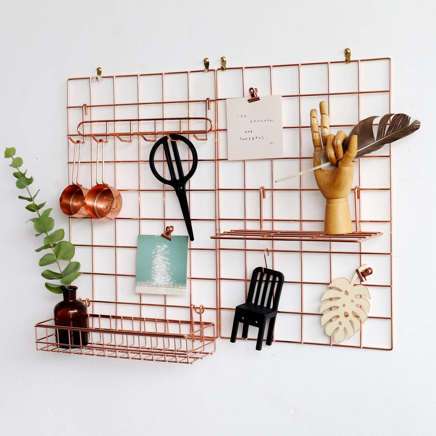 Simmer Stone Rose Gold Wall Grid Panel for Photo Hanging
