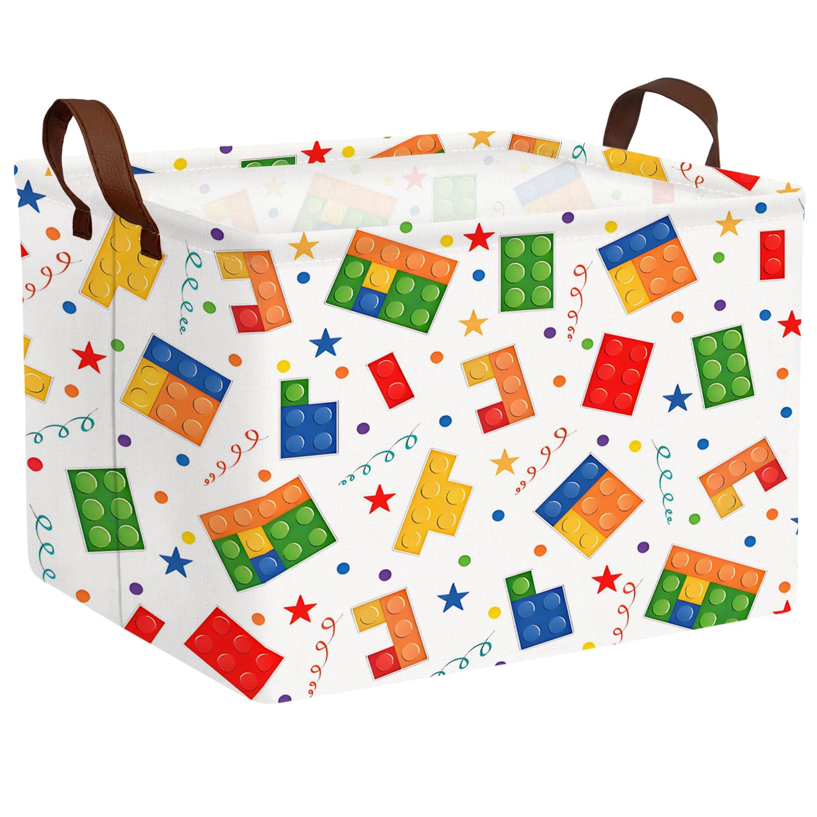 Kid Cute Nursery Storage Basket Baby Toy Clothes Storage Bin Playroom Bedroom Decor Basket(Building Blocks)