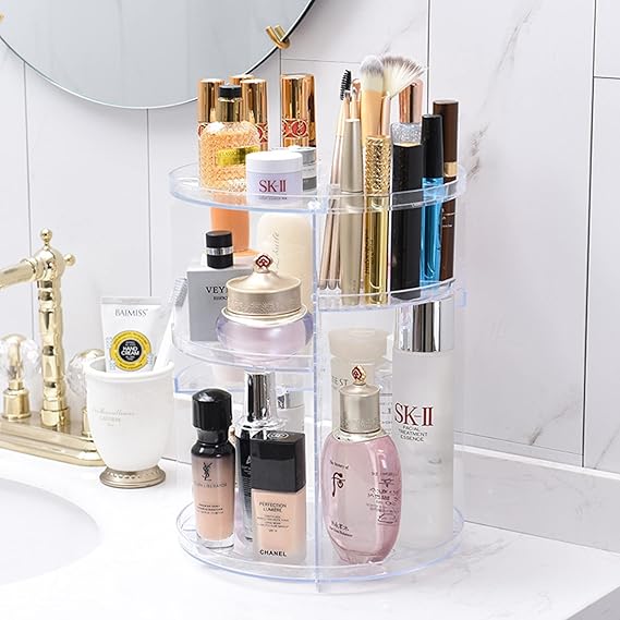 Makeup Organiser, Make Up Storage 360 Degree Rotating, Skincare