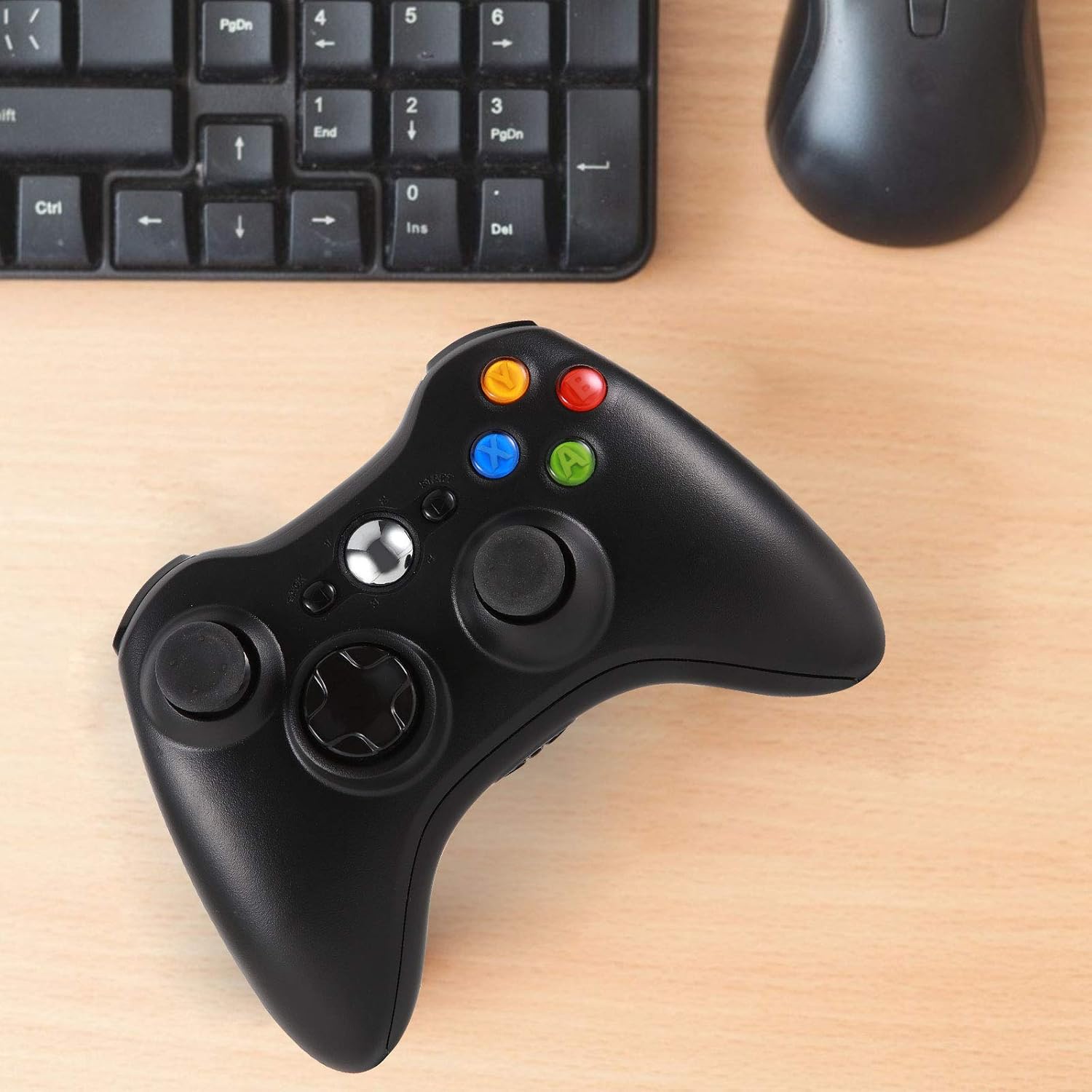 Wireless Controller for Xbox 360 Controller, Crifeir 2.4G Wireless Controller Gamepad Joystick for Xbox 360&360Slim (Black)