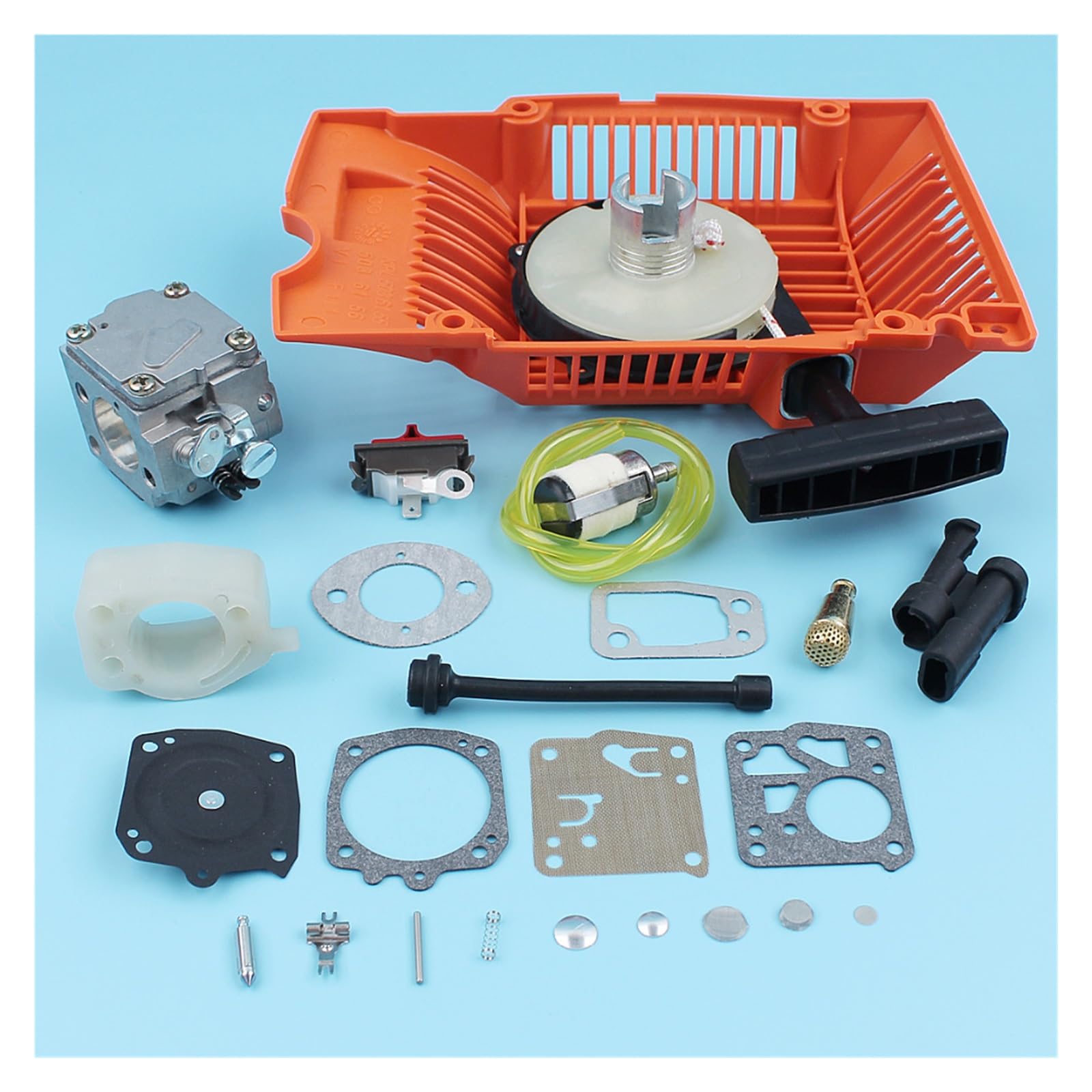 Kit de diafragma carburador interruptor colector admisión arranque for filtro combustible aceite motosierra Husqvarna 268 272 XP