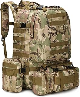 Zaino militare borsa d'assalto, zaino tattico, zaino Molle, 50 litri 4 in 1 borsa militare impermeabile sport campeggio escursionismo, viaggi all'aperto escursionismo caccia campeggio C