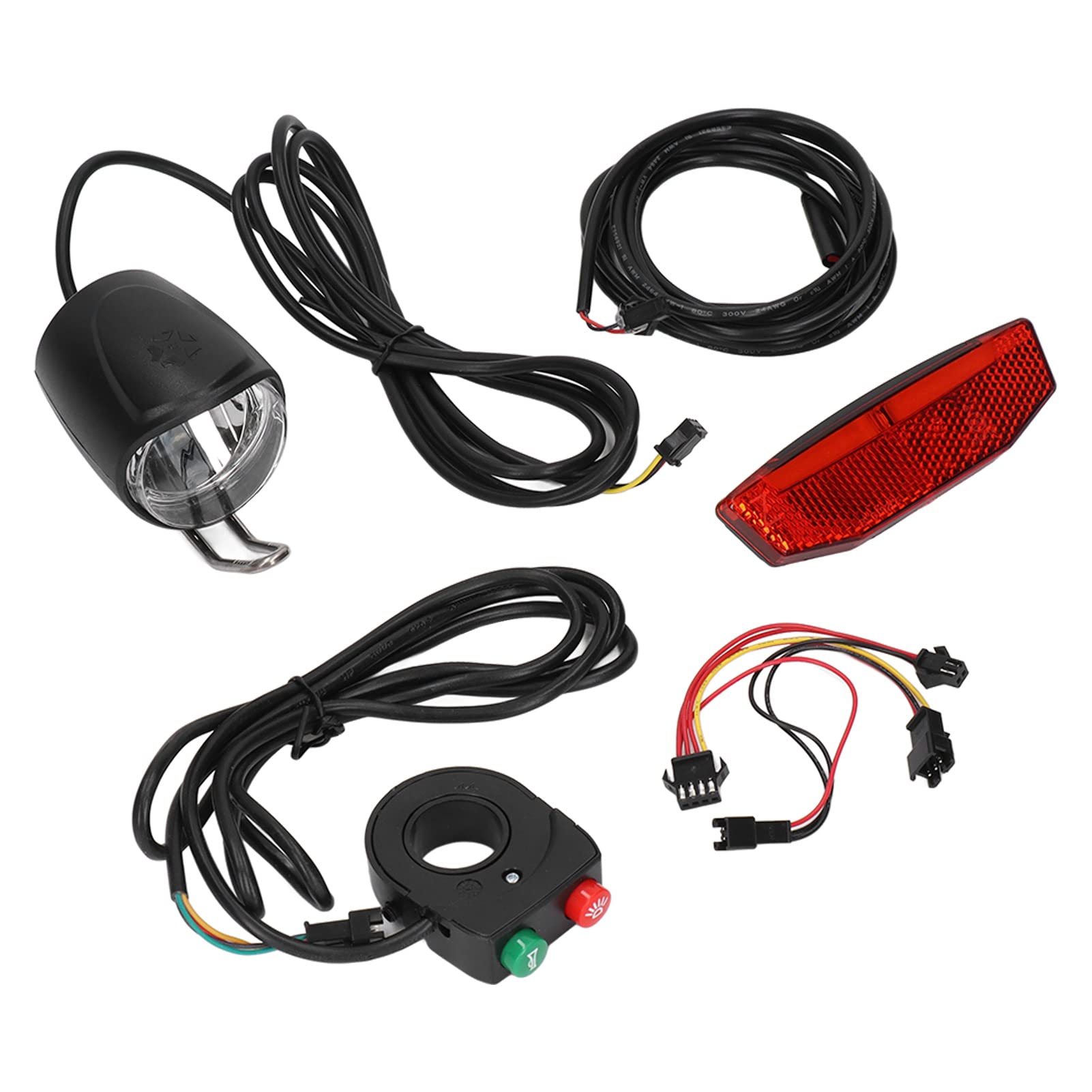 DK11 Kit Luci per Bici Elettrica Set Faro e Fanale Posteriore in Lega di Alluminio Plastica 12V-72V IPX4 Impermeabile con Design Antiscivolo per L'aggiornamento Quotidiano della