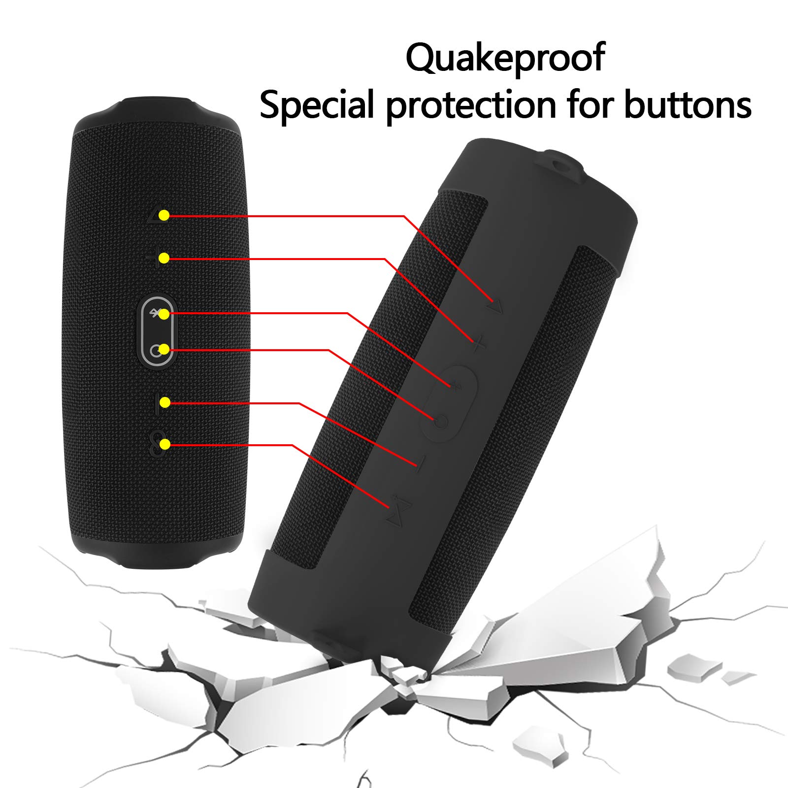 Geekria Custodia per altoparlante in silicone compatibile con JBL Flip 6, custodia protettiva impermeabile morbida, custodia di ricambio per altoparlanti da viaggio con tracolla (rosso