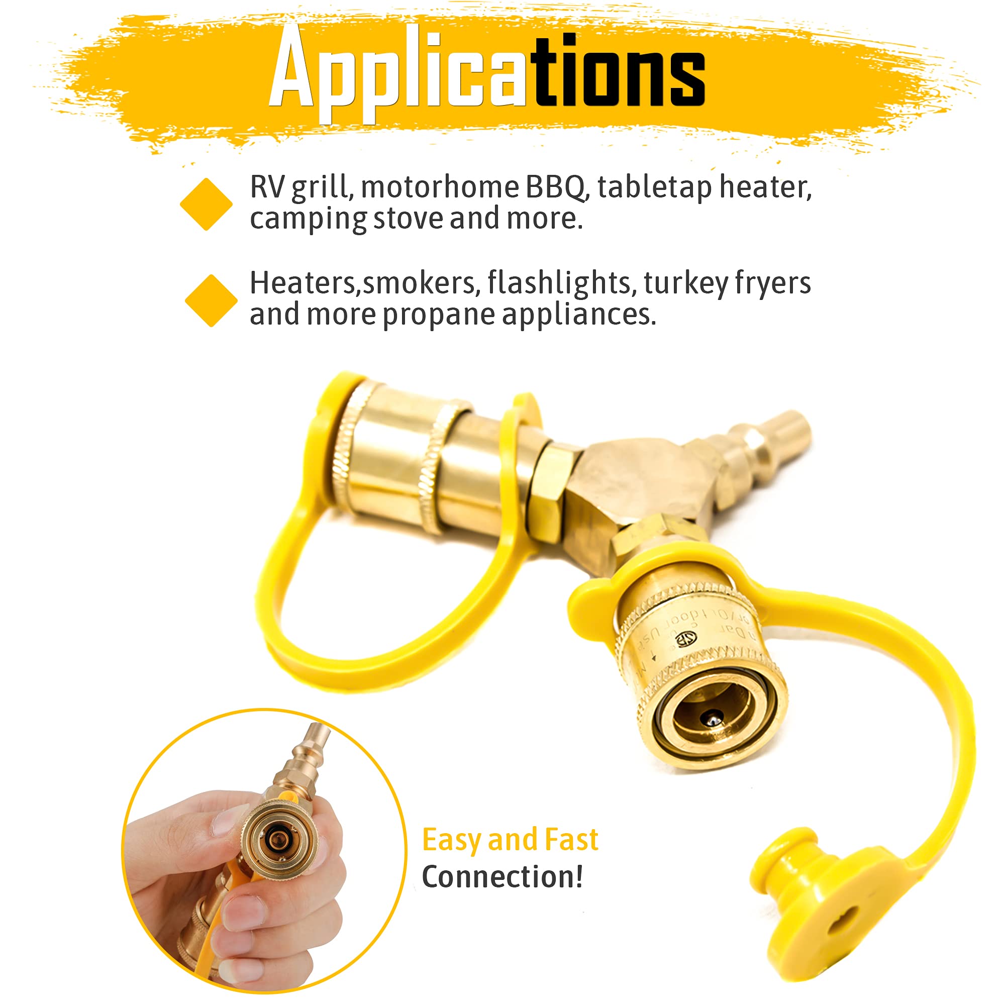 Snapklik.com : GasOne 1/4 RV Propane Quick Connect Y Splitter Adapter ...