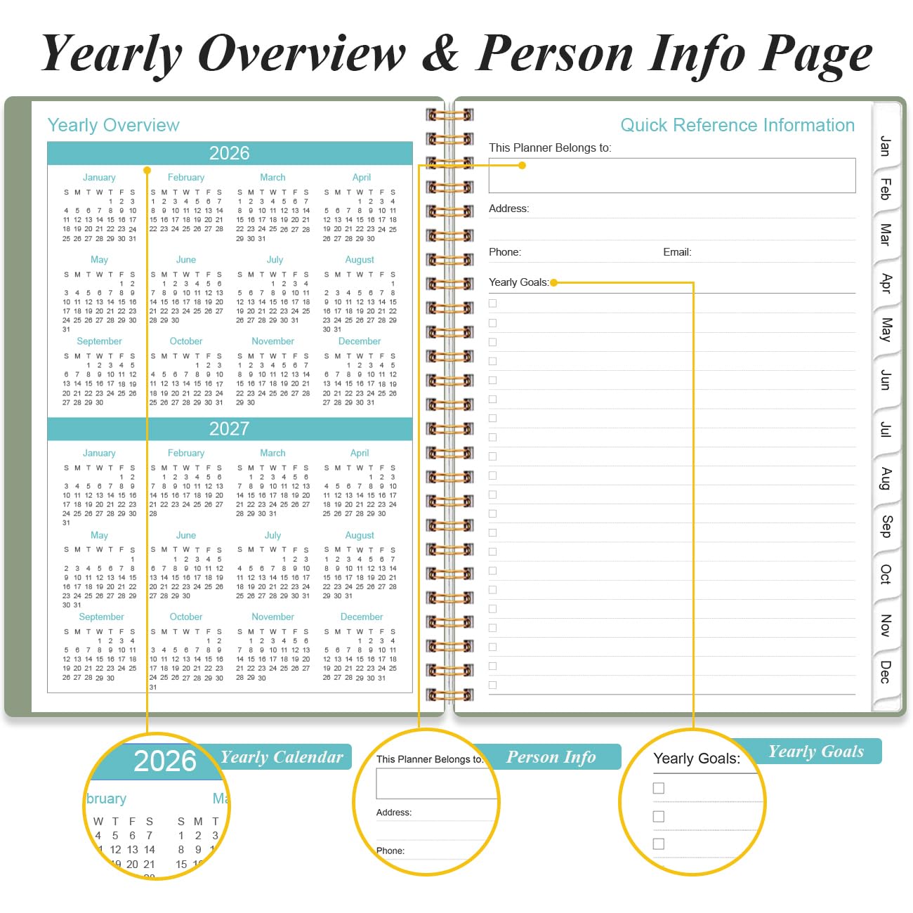 Snapklik.com : 2026 Daily & Monthly Planner - One Page Per Day, Daily ...
