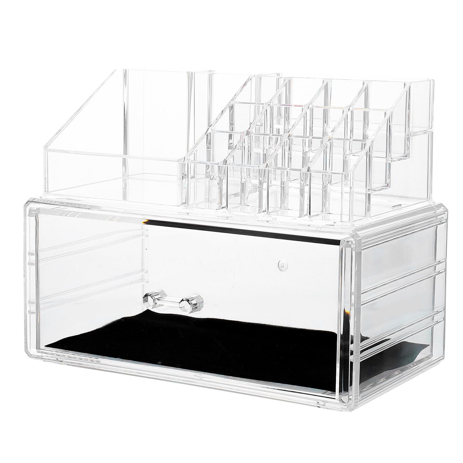 Box Portatrucco Organizer in Acrilico, Espositore per Trucchi Cassetti