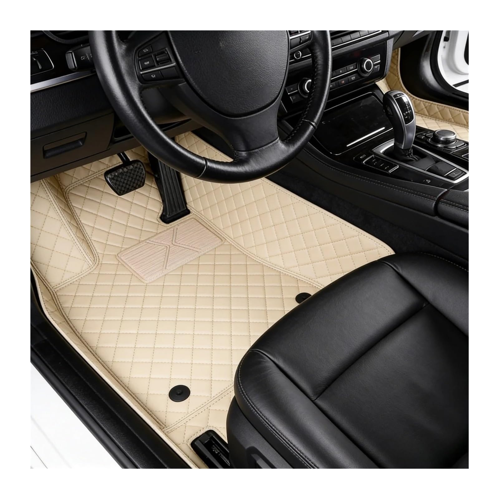 Fußmatten Für Nissan Für Note E12 2013-2020 Fußmatten 5-Sitzer Custom Car Leder Wasserdicht teppichAuto(Striped Burgundy)