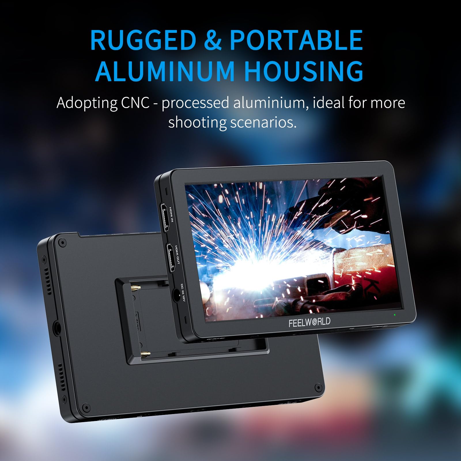 FEELWORLD T6 Moniteur de Caméra 6 Pouces Retour Video Appareil Photo Aluminum IPS Full HD,Entrée/Sortie 4K HDMI avec 3D LUTs, Vecteurscope, Focus Peaking, Batterie F550 2200 mAh et Sac de Transport