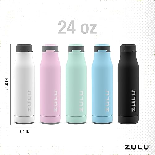Miniatura 7 de ZULU Ace - Botella de agua de acero inoxidable aislada al vacío con boquilla de chug, tapa de bloqueo a prueba de fugas y base extraíble para