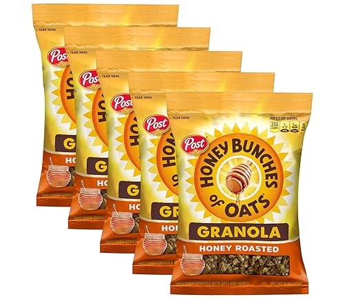Miniatura 5 de Honey Bunches of Oats Cereal de granola tostado con miel, bolsa de 11 onzas (paquete de 5)