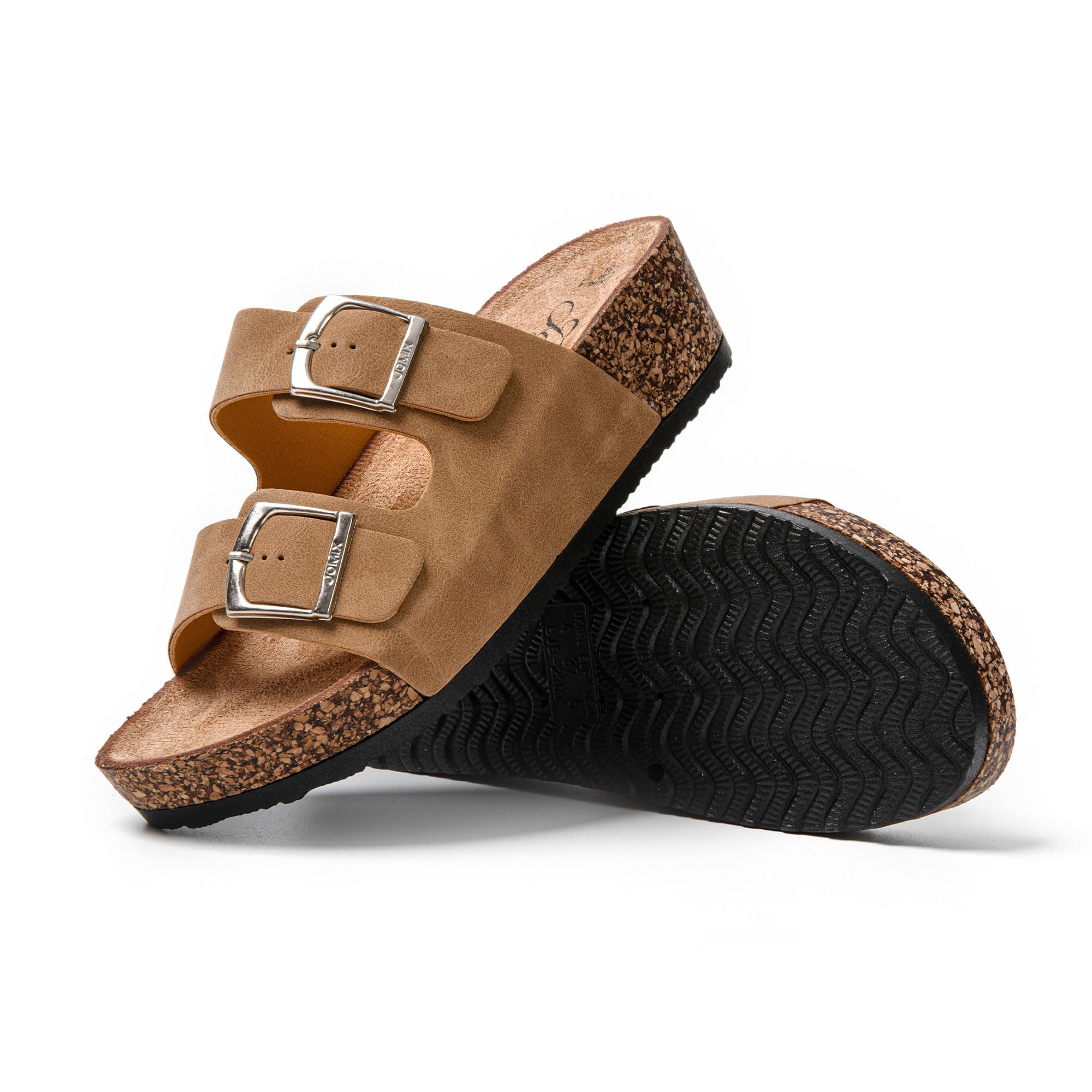 JOMIX Sandales Femme Mules Femmes Compensé Chaussons d'été Tongs Femme Claquette à Talon Confortables pour Maison Piscine Plage