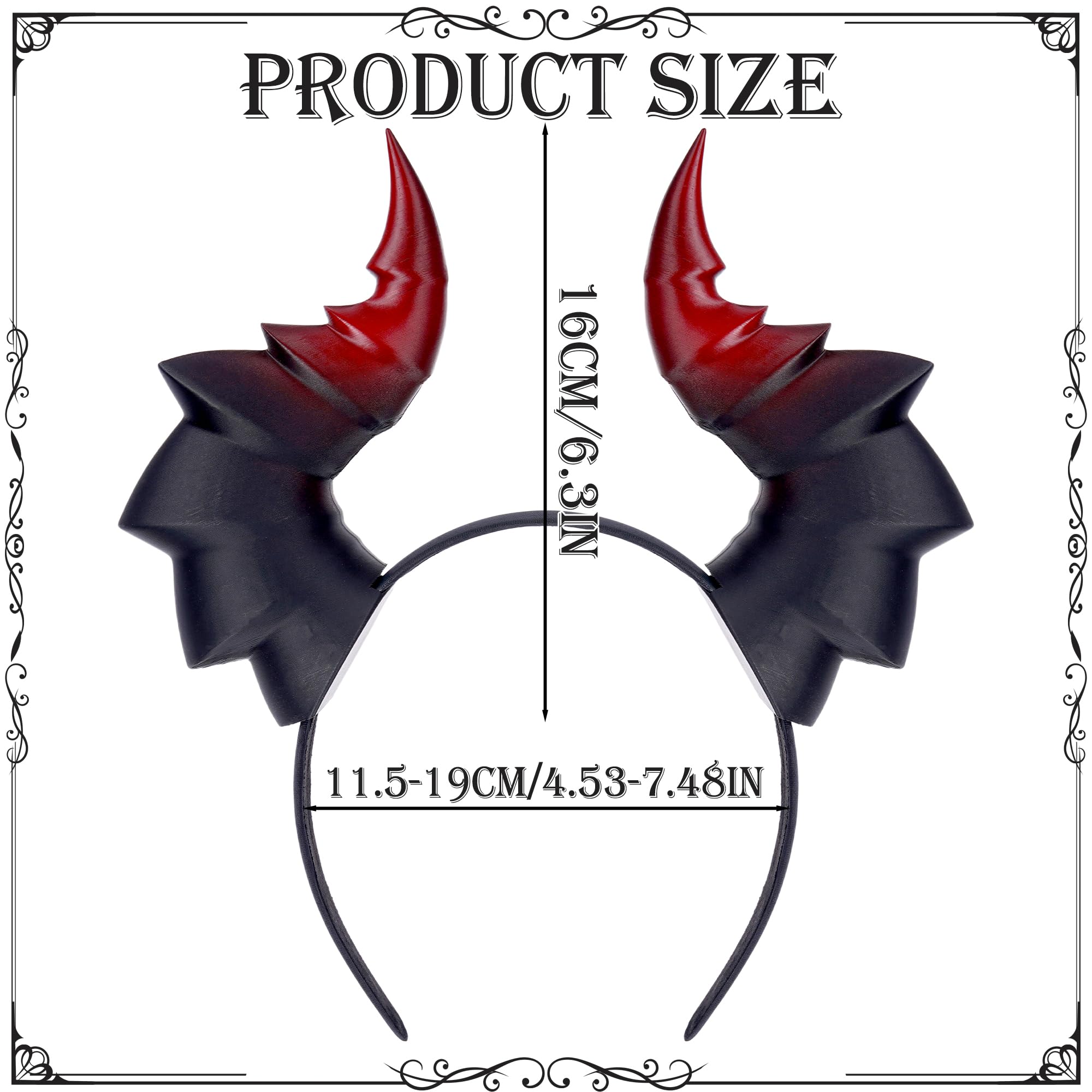 Devil Horns Headband for Adult - 3D Devil Horns Headband for Halloween Costume Party Dress up Cosplay Renaissance