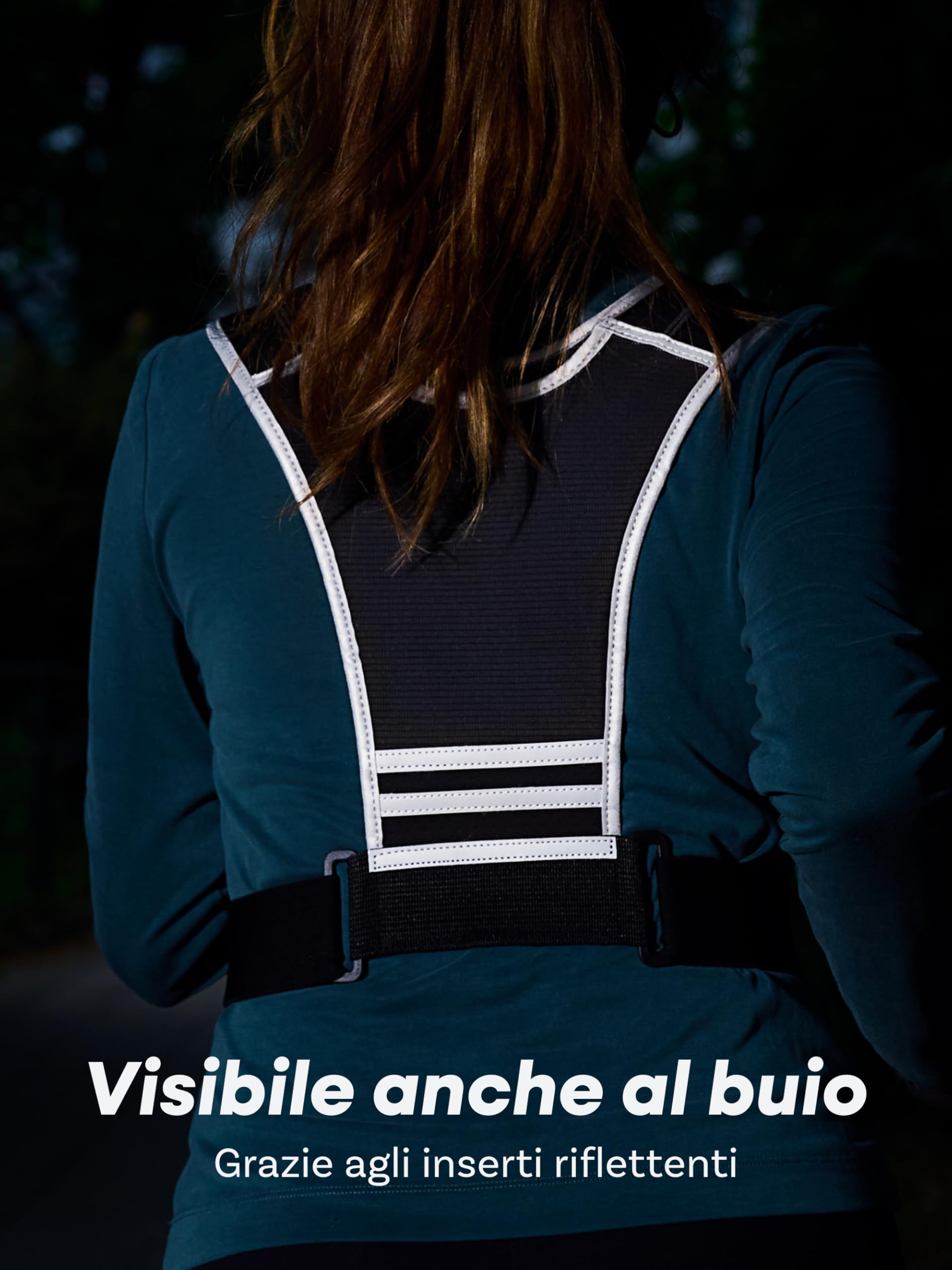 Prowiste Gilet da Corsa Uomo Donna con Tasca Impermeabile per Telefono e Borraccia, Riflettori, Regolabile