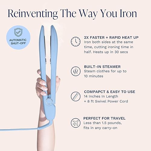 Miniatura 3 de Nori Press Plancha de Vapor de Viaje - Plancha de Mano Con Función de Vapor Opcional - Sin Requerir Tabla de Planchar - Fácil de Usar con 6 Ajustes