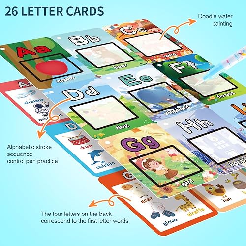 Miniatura 5 de Libros para colorear al agua para niños pequeños, libro de pintura acuática para más de 18 meses, juego de pintura mágica para niños de 2, 3, 4, 5