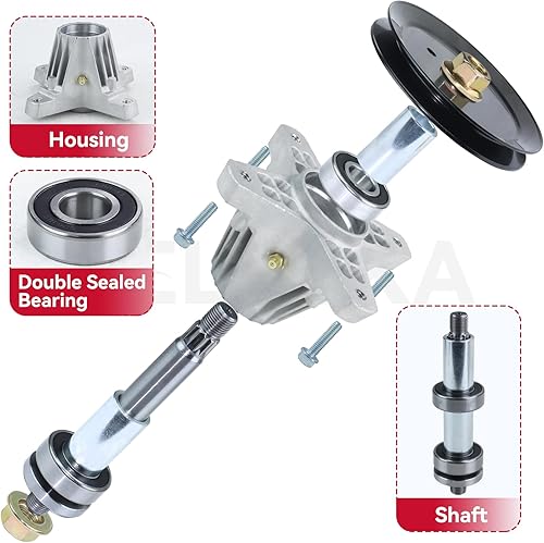 Miniatura 6 de GELASKA El conjunto de husillo 918-06991 sustituye a 618-06991, 918 06991 para Troy-Bilt LT5, TB42, Bronco, Pony, TB427, Craftsman T1000, T1100,