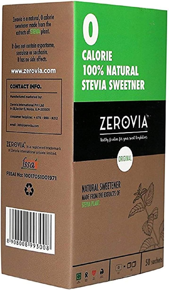 Zerovia Natural Stevia Sweetener (Pack Of 100 Sachets)