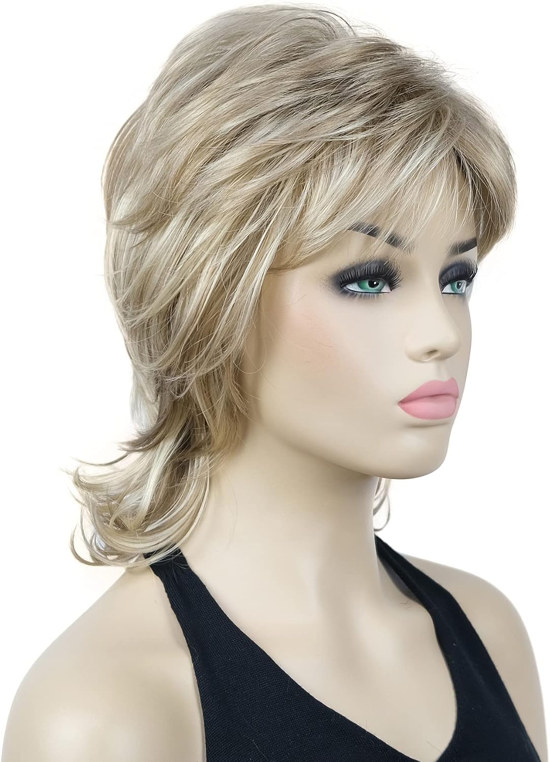 Lydell 16" Long Soft Shaggy Layered Wig Classic Cap Full Natural Synthetic Wigs (H16/613 Blonde Highlights) - Image 3