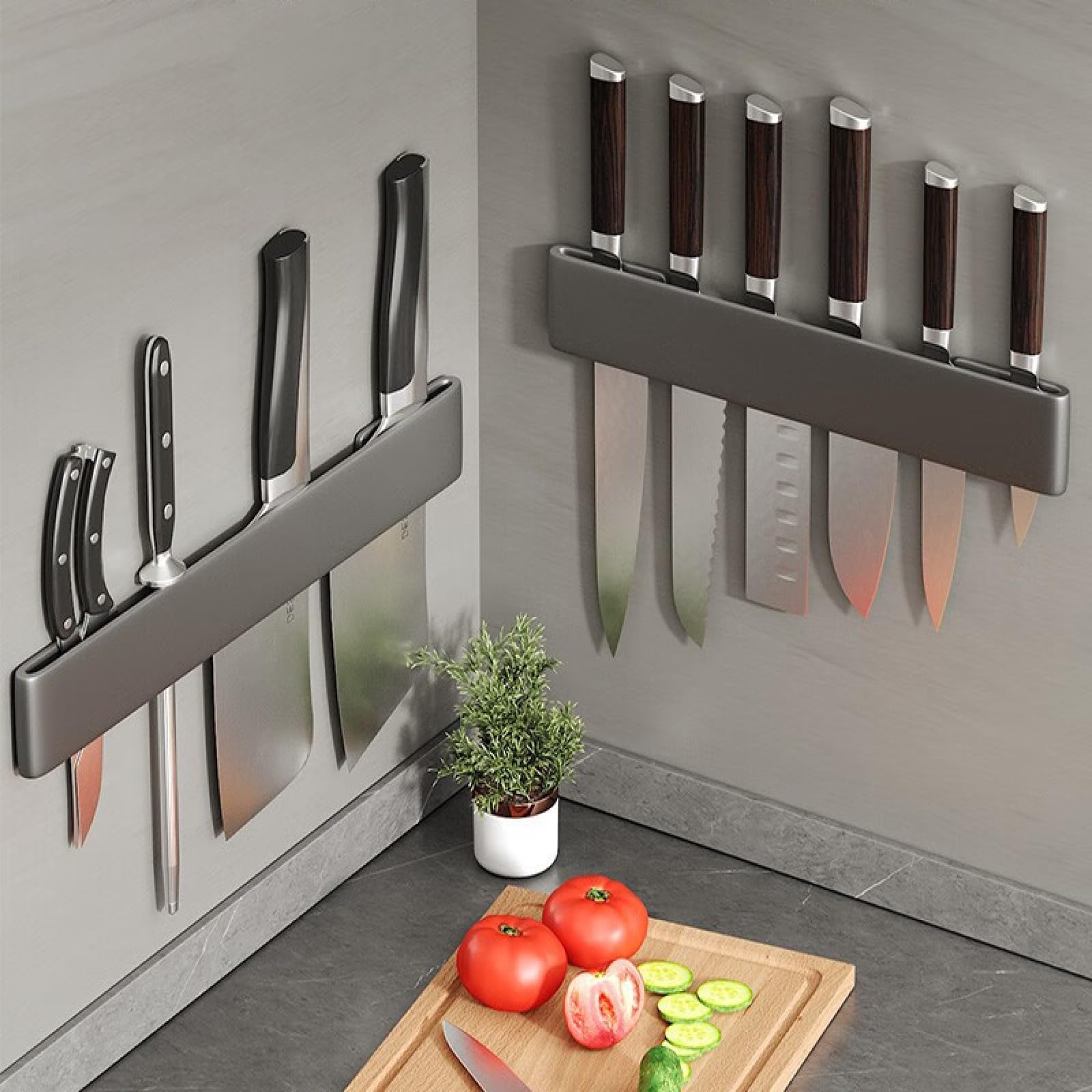 Amazon | キッチン多機能棚、ナイフホルダー、壁掛けナイフホルダー