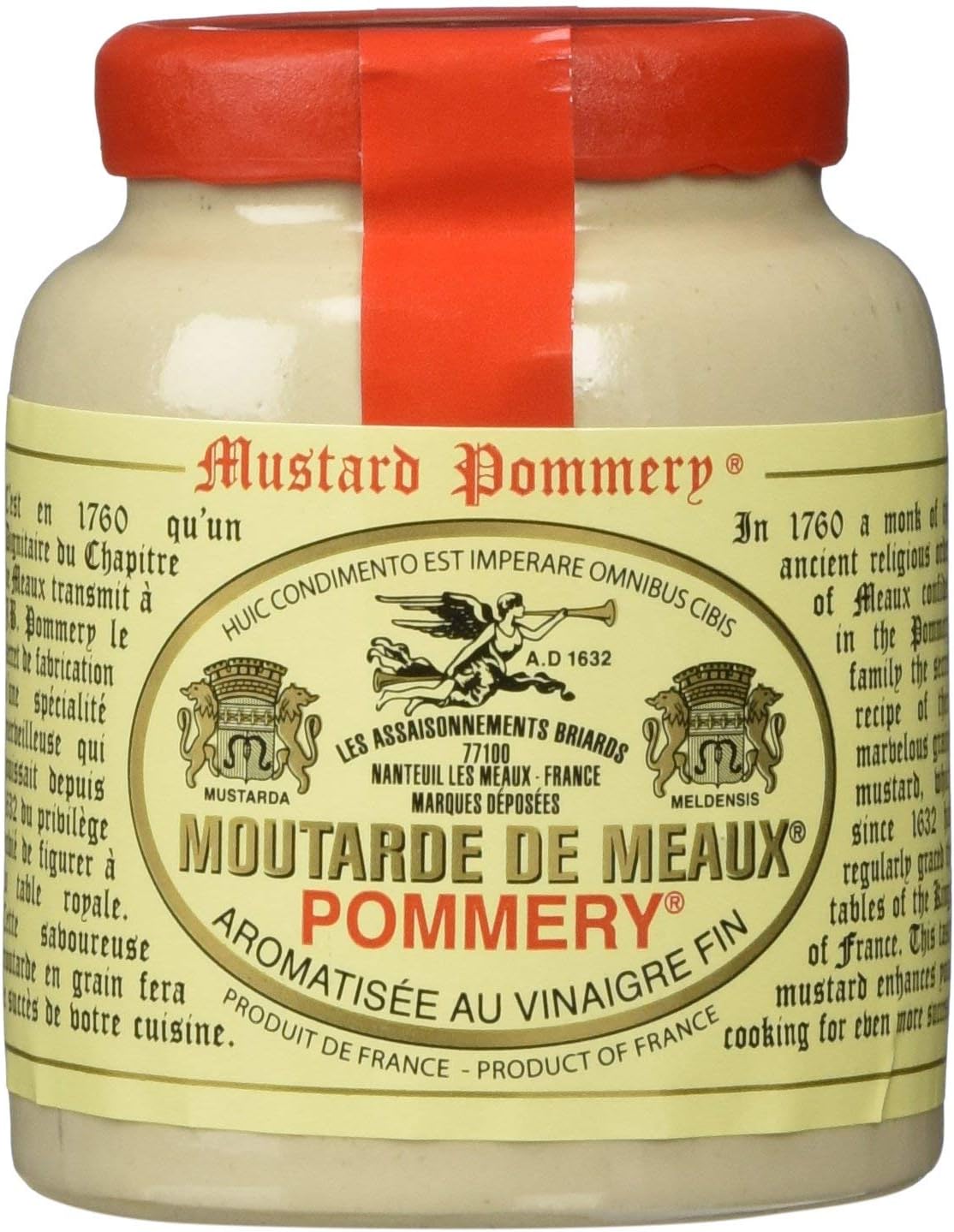 Pommery Mustard Meaux Moutarde in Pottery Crock, 3.5 oz (2 Pack)