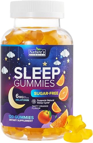 Gomitas para dormir de 6 mg  Suplemento de gomita de melatonina sin azúcar para adultos, gomitas naturales para dormir sin azúcar para adultos,