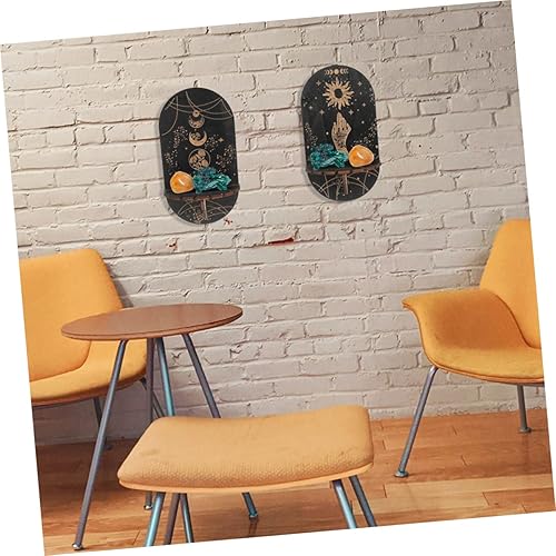 Miniatura 10 de DOITOOL Soporte de exhibición de cristal de estilo bohemio de madera de 3 estantes, negro (O52820524KGL0NR)