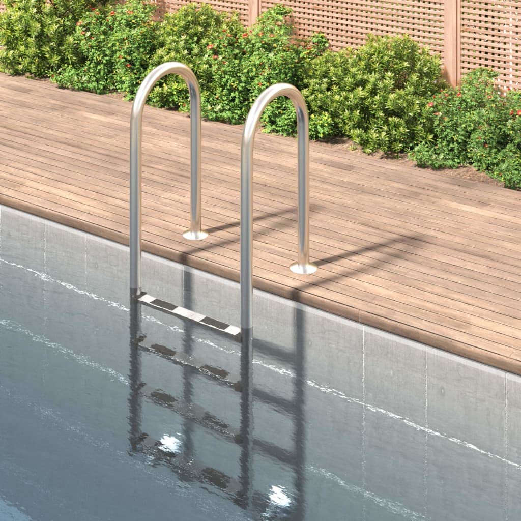 vidaXL Scaletta per piscina interrata e scaletta con 4 gradini antiscivolo per interni ed esterni, facile montaggio in acciaio inossidabile 304 cm