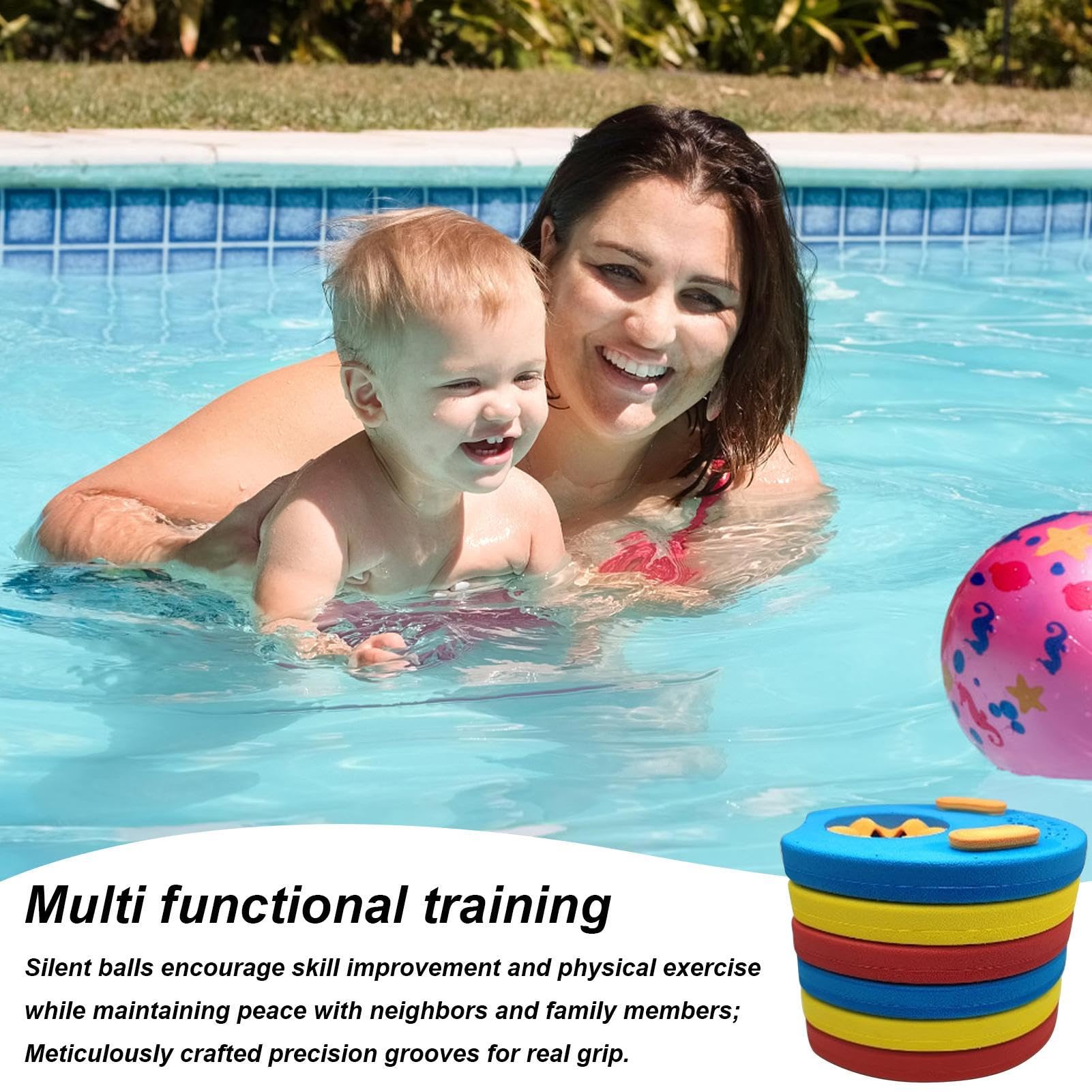 6 pulseras para nadar, discos de espuma EVA flotantes para el entrenamiento, para niños, discos para piscinas, playas, estanques
