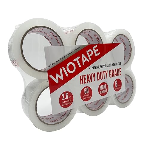Miniatura 2 de wiotape Cinta de embalaje resistente (18 rollos), 1.88 pulgadas x 60 yardas, 2.6 mil de grosor para mover, empacar y sellar