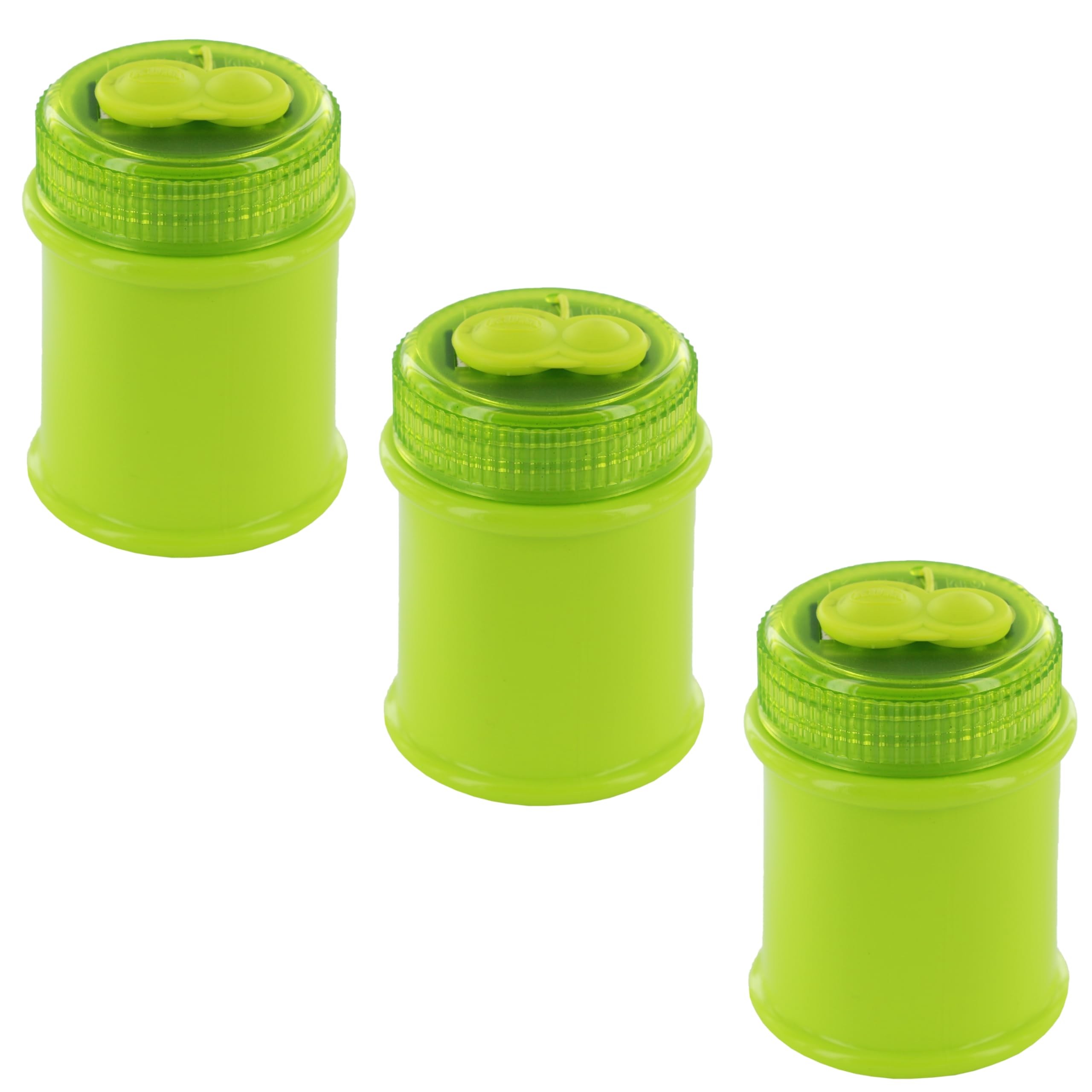 KUM AZ103.49.16-G - Temperino con contenitore Maxi M2, verde, confezione da 3, temperino a doppio contenitore