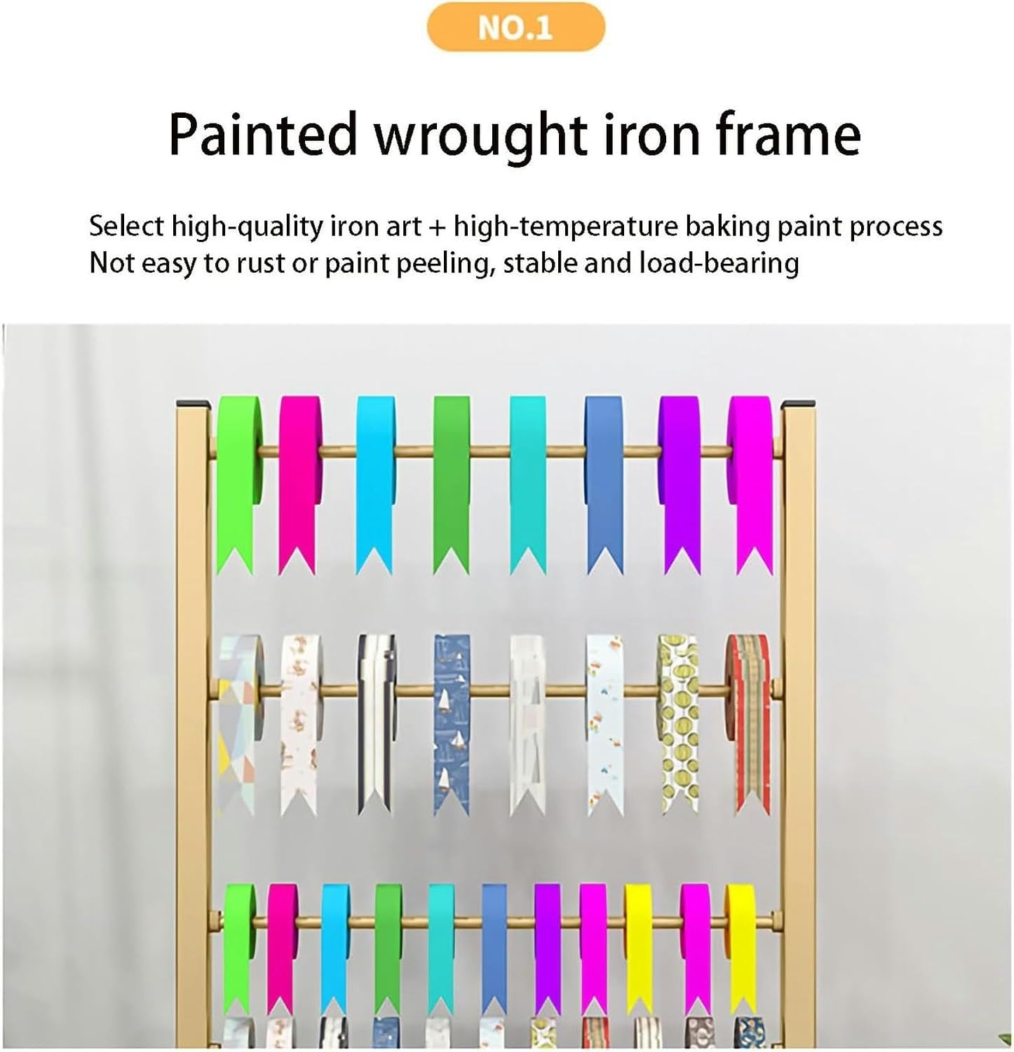 Display Stand Metal Ribbon Organizer Ribbon Rack 5 Tier Ribbon Storage Organizer Display Rack for Craft Room Cake Shop Flower Shop Storage Rack image 3
