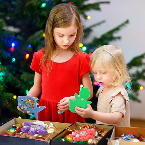 Miniatura 6 de Juego de 4 anillos de mano de dinosaurio para lanzar agua, juego retro para niños y adultos, juego de viaje, rellenos de calcetines de Navidad,