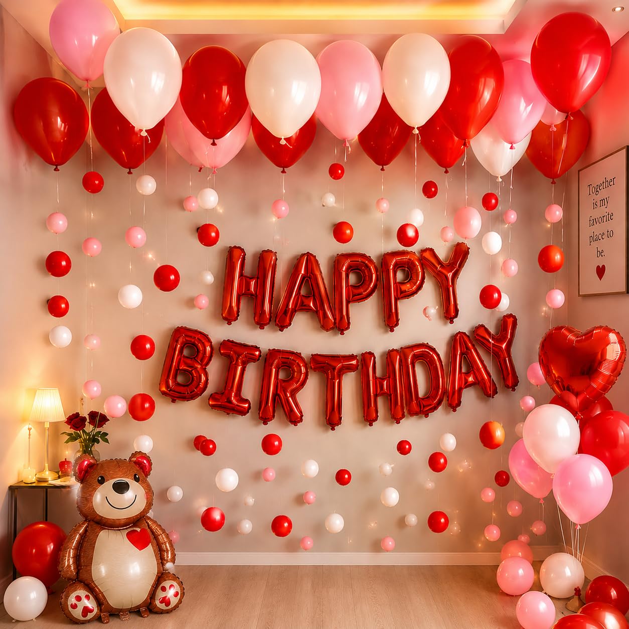 Red Bow Birthday Decoration Kit - 30 Pcs -20