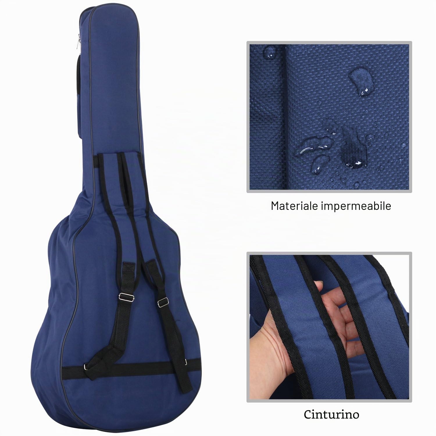 TRIXES Borsa per Chitarra con Cinghie - Custodia Imbottita Impermeabile - Basso, Acustica e Chitarra Classica Gig Bag - Perfetta per Viaggiare