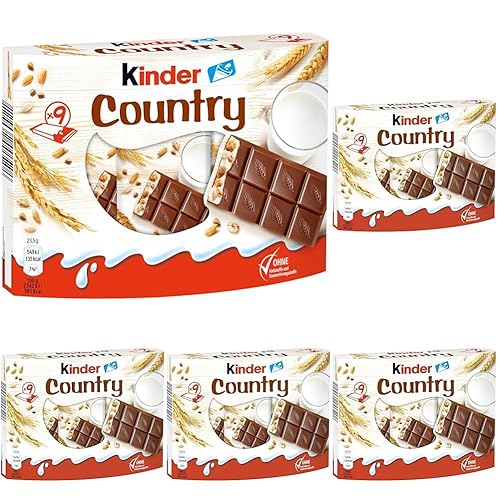 Kinder Country Riegel, 9 Riegel, 212 g (Packung mit 5) - 9 Riegel à 23,5 g (Packung mit 5)