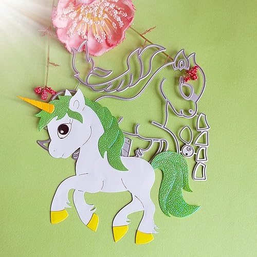 Nuevos y exquisitos troqueles de corte de unicornios y caballos, decoración de álbumes de recortes, álbum de fotos en relieve, decoración de