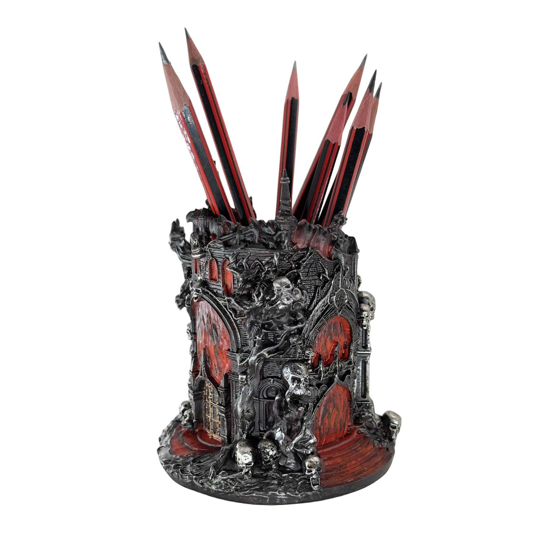 LOOYAR Dante's Inferno - Soporte para bolígrafo de resina para acuario, decoración de oficina con temática medieval