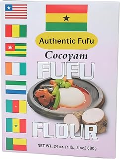 African Delights Cocoyam Fufu Flour | Gluten-Free, High Fiber, Smooth Texture | Authentic West African Food | Perfect for Fufu, Pounded Yam, Banku & African Recipes