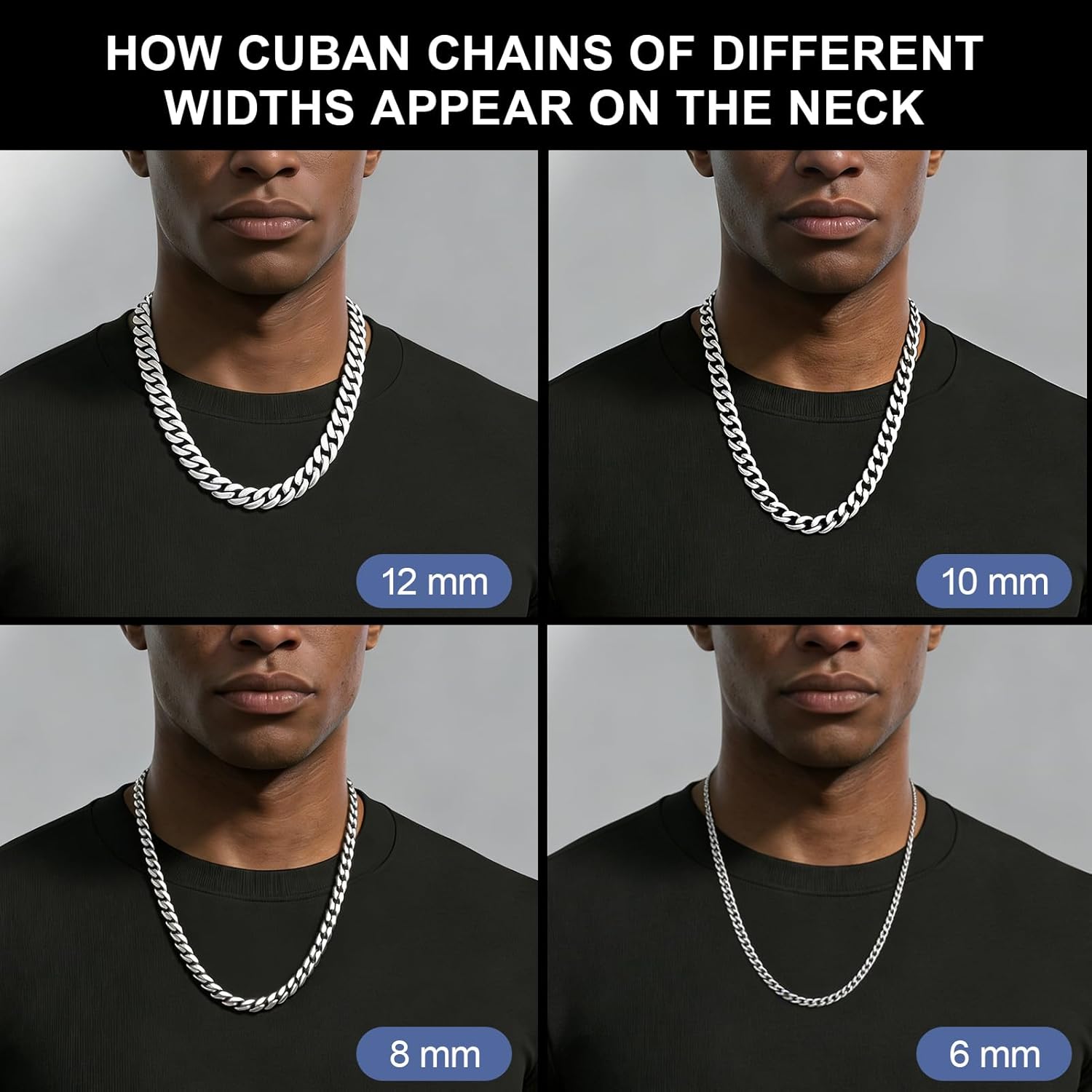 Cuban Link Chain for Men Women 8mm/10mm/12mm 22 Inch Miami Cuban Chain Stainless Steel Necklace Mens Jewelry with Gift Box - Image 5