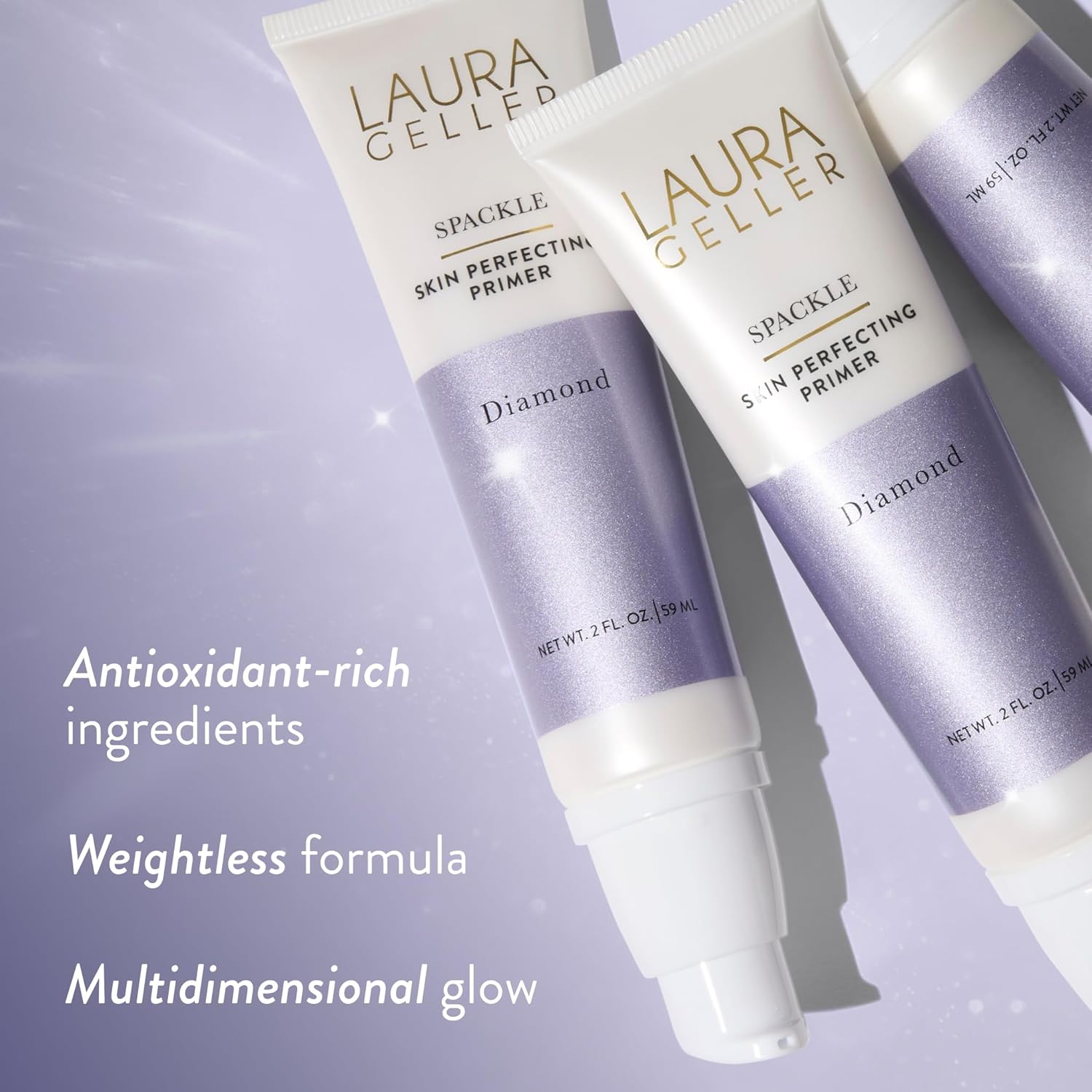 LAURA GELLER NEW YORK Spackle Duo: Spackle Skin-Perfecting Super-Size Makeup Primer - Diamond & Ethereal Rose Gold - Foundation Makeup Primer - Image 3