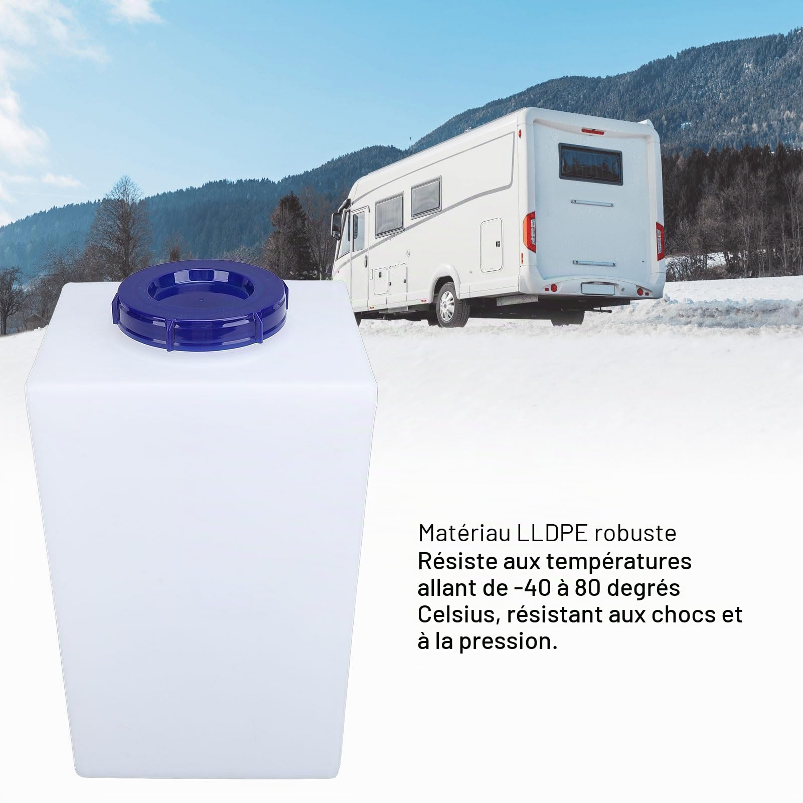 Ausla 5 Gallons Réservoir d'eau Douce pour Camping-Car, Réservoir de Stockage d'eau en LLDPE de qualité Alimentaire pour Boire, Cuisiner, Se Doucher, pour Camping-Cars, Remorques, 24